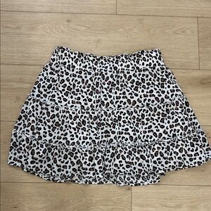 Mud Pie Black and Brown Leopard Mini Skirt